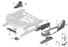 Накладка переднего сиденья с э/приводом для BMW F39 X2 18i B32 (схема запасных частей)