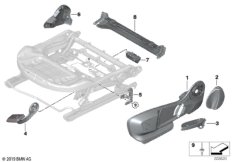 Накладки пер.сиденья с ручн.регулировкой для BMW F40 120dX B47D (схема запасных частей)