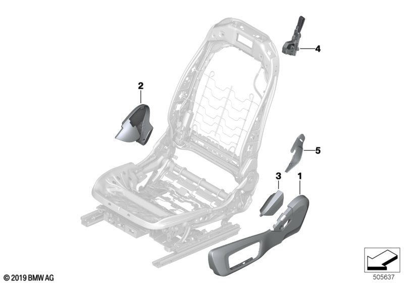 Накладки сиденья Individual Пд для BMW F92 M8 S63M (схема запчастей)