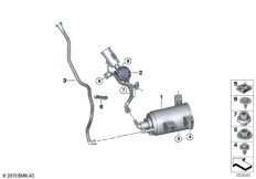 Фильтр с акт.углем/вентил.с.подачи топл. для BMW G16 840iX B58C (схема запасных частей)