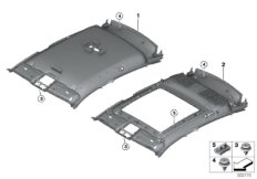 Потолок для BMW G02 X4 20iX B46D (схема запасных частей)