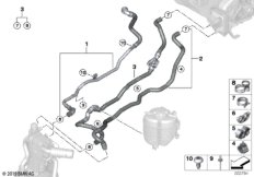 Шланги ОЖ автономной системы отопления для BMW G21 320i B48C (схема запасных частей)